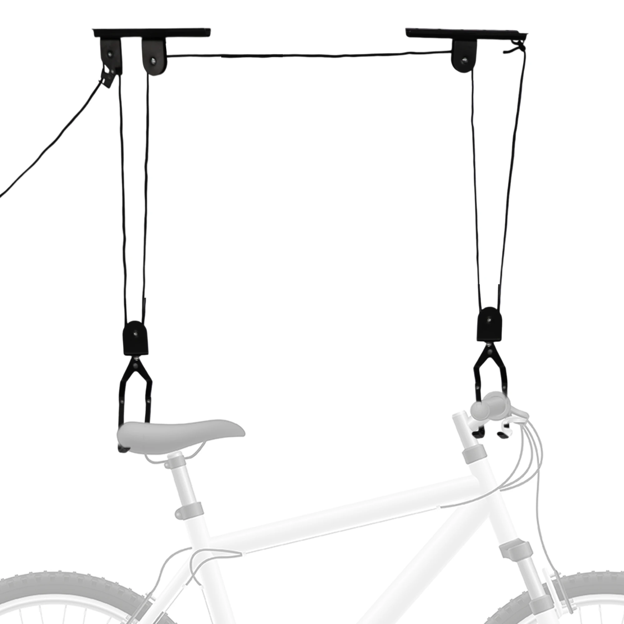 

X Autohaux Подъемник для велосипеда для гаража, Потолочный подъемник для велосипеда, Металлическая стойка для велосипедной вешалки, 1 комплект, Черный