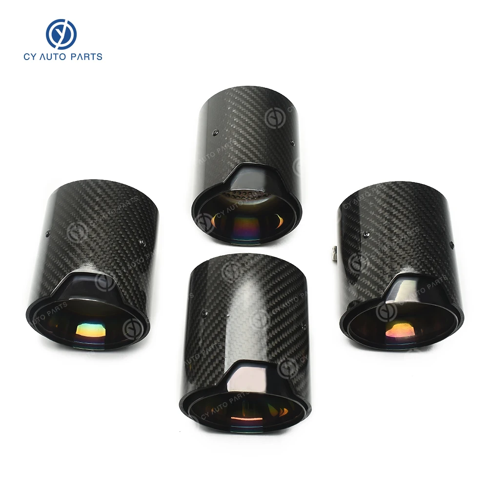 Garganta traseira de carro de boca redonda modificada de fibra de carbono adequada para BMW M4 F82 tubo de escape