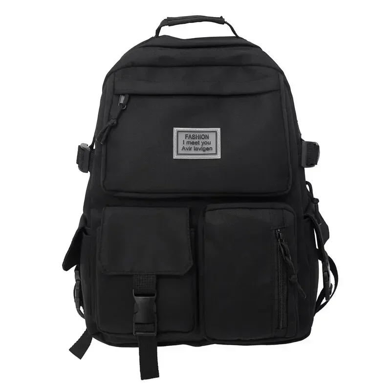 A Load Of Multi-pocket Men and Women Universal Nylon Large-capacity Leisure Simple Schoolbag Insert Buckle Computer Backpack