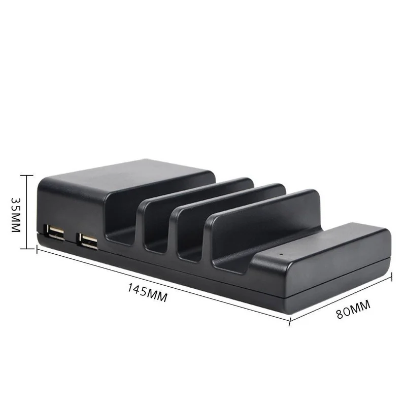 Multi Port USB Phone Charger Holder, 4 Portas Station Dock, Stand Hub, Base para Telefone, Tabelas, Relógio, Power Bank Charger, Carregamento Rápido