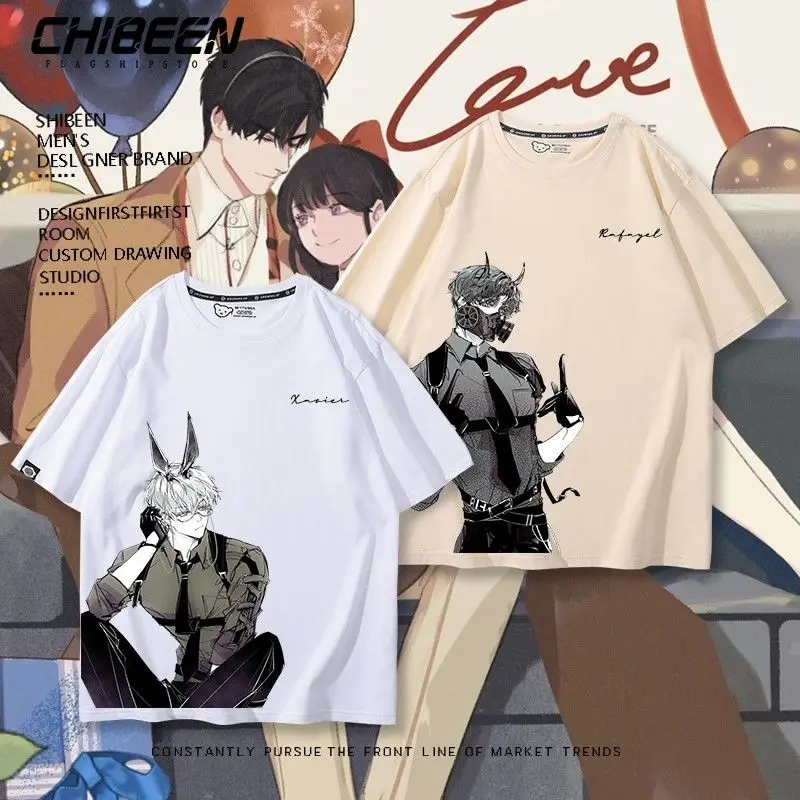 

Love and Deepspace Cartoon Cute Short Sleeve Creative Kawaii Couple Summer Lightweight T-shirt Anime Peripheral Gift Wholesale
