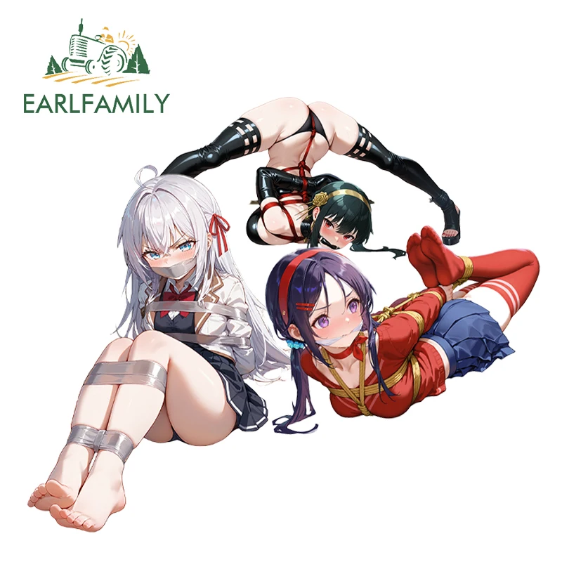 EARLFAMILY مثير المجمعة أنيمي الفتيات سلسلة ملصقات السيارات ميتا يور أليا Waifu الكتابة على الجدران الشارات مناسبة للأسطح الملساء
