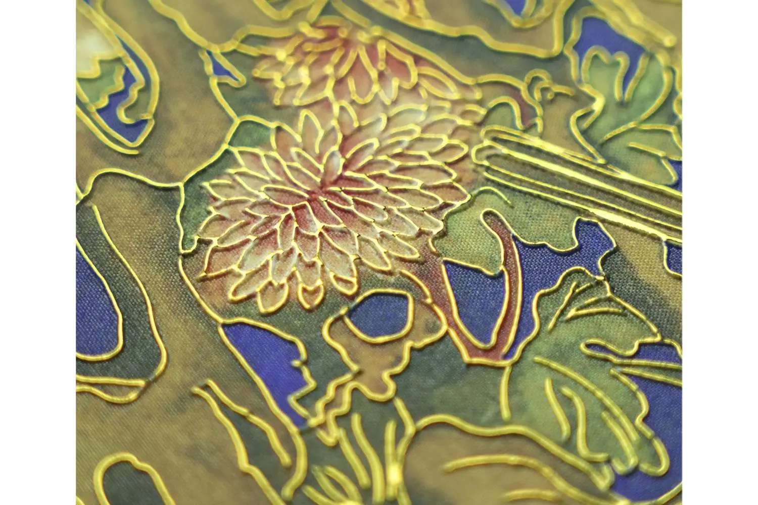 3D Gilded Relief Watercolor Wall Art Original Exquisite 3D Printed Still Life Decorative Painting for Foyer Bedroom Study