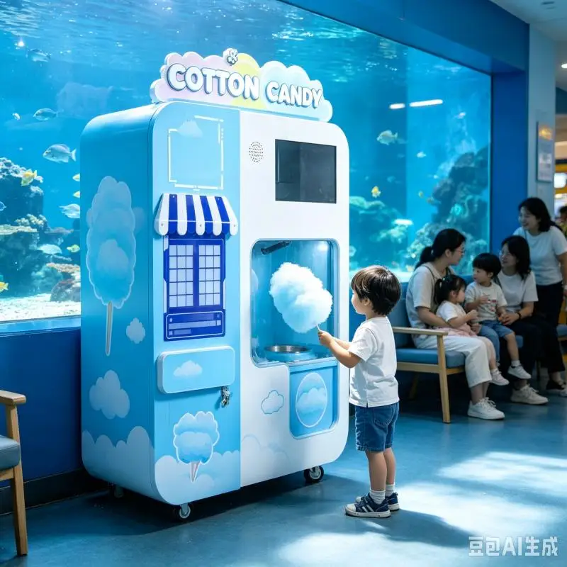 Cotton Candy Vending Machine Customized Self Service Candy Floss Machine Automatic Operation Smart Selling Equipment
