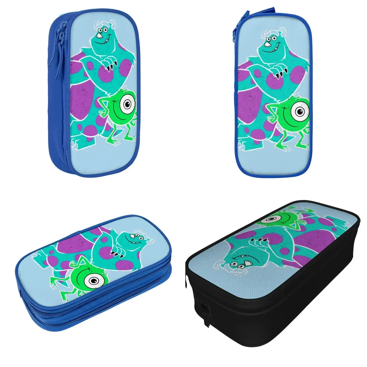 Imagem -02 - Mike e Sully Pencil Cases Monsters Inc Pen Bolsa Grande Armazenamento Material Escolar Caixa Cosmética Estudante Moda