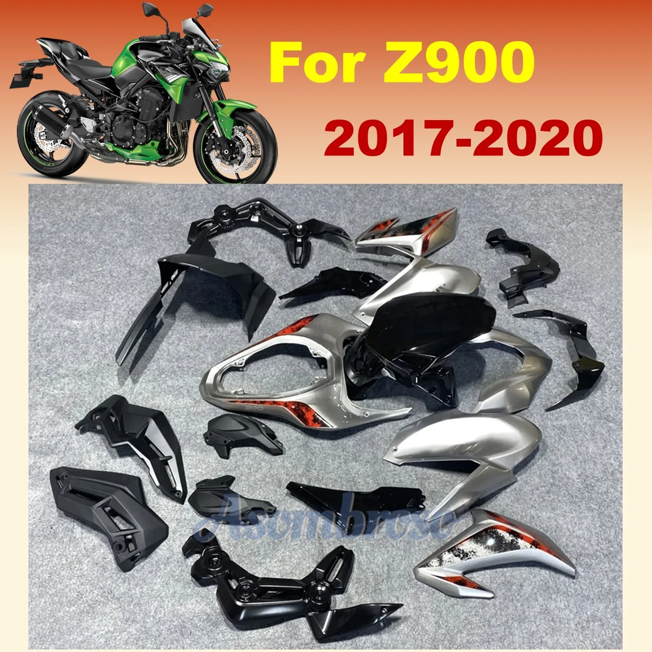 

Полная защита кузова мотоцикла для Z900 2017 2018 2019 2020 лет Z 900 17 18 19 20, черный, серый