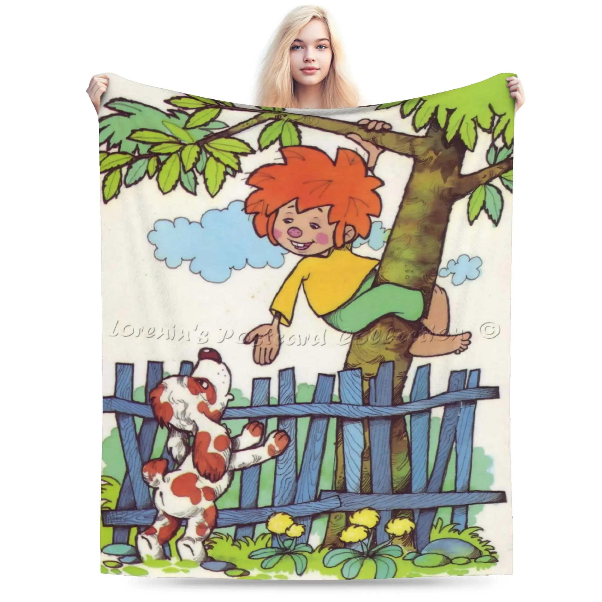 Cozy Pumuckls drinks beer  Blanket Stuff Home Decorative  Blanket Throw Warm Fleece for Car