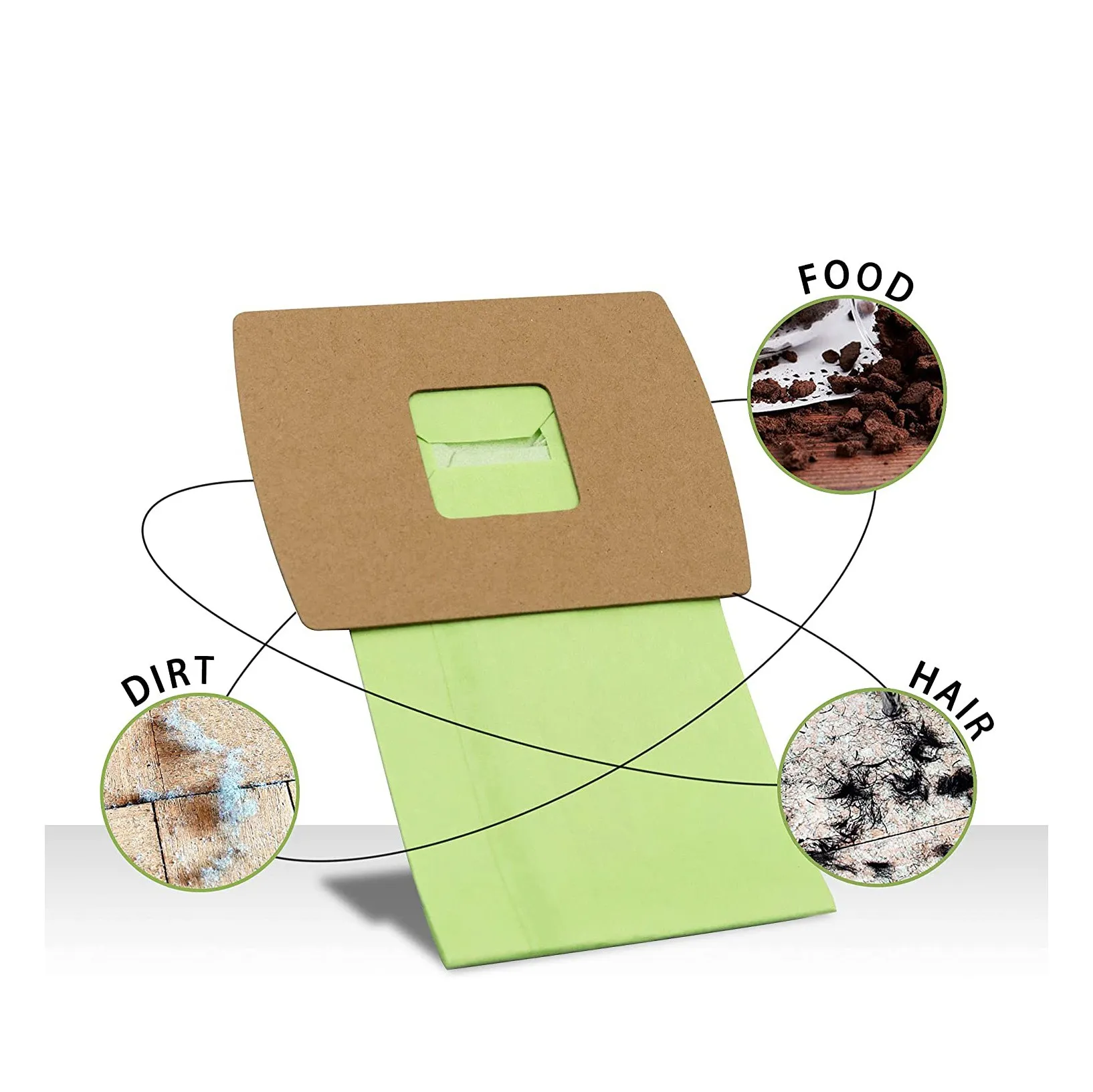 Sacos de vácuo tipo vasilha compacta, Saco de substituição para XL, Buster B, PKBB12DW, BB180, 20 Pcs