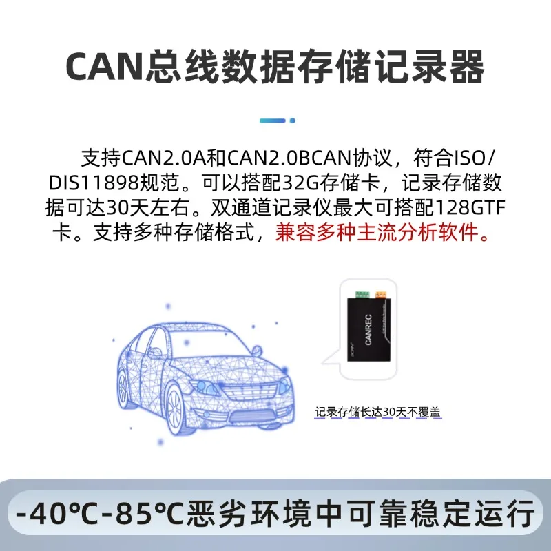Технология Guangcheng Регистратор данных CAN-шины Автомобильный модуль автономного хранения CAN Воспроизведение CANREC