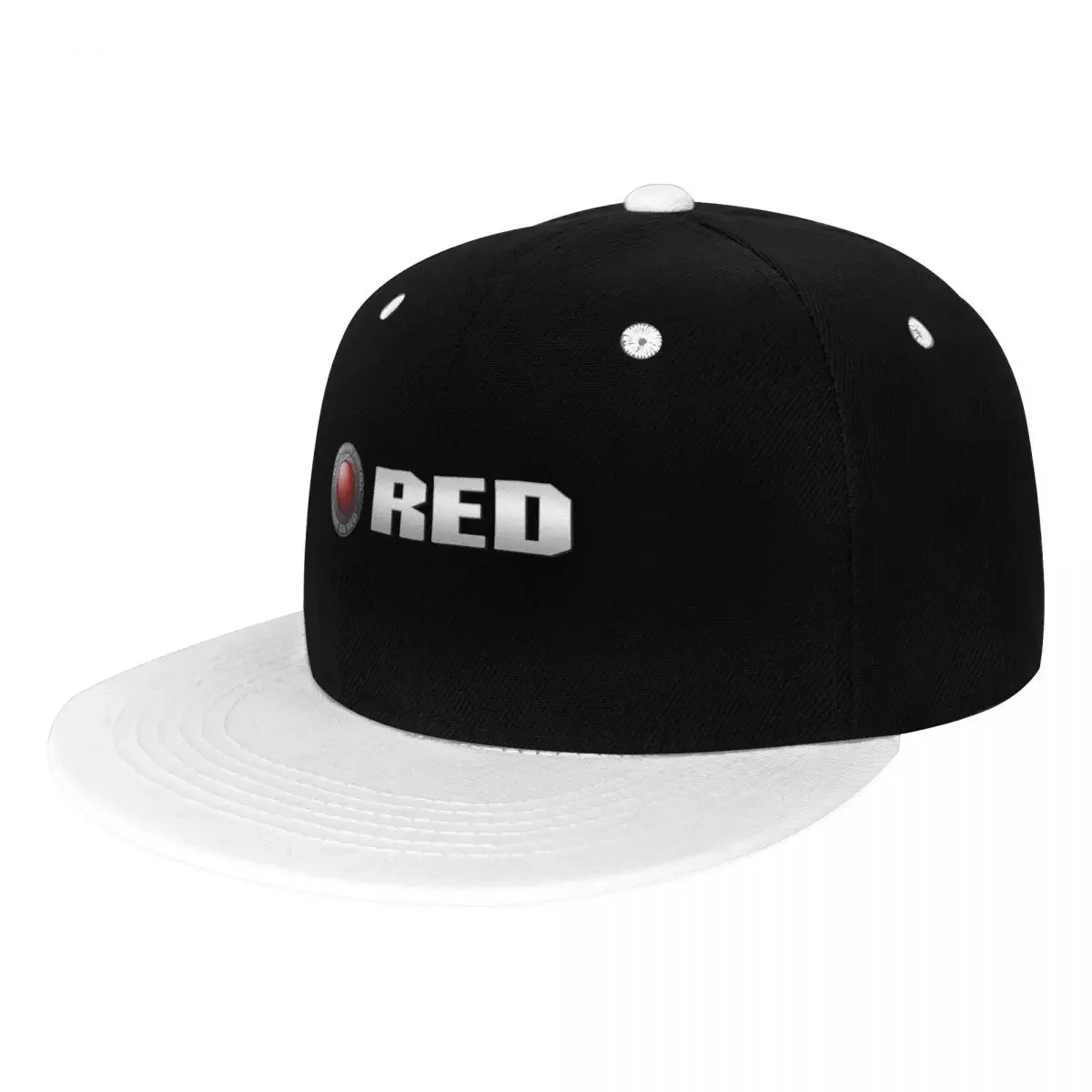 RED Camera Flat Brim Hat Embroidery Baseball Cap Hip Hop Hat