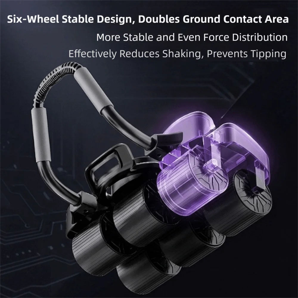 4/6 Wheel Abdominal Workout Roller Elbow Support Automatic Rebound Abdominal Exercise Machine Non-Slip Effective