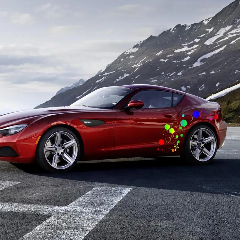 

Сотовый шестиугольный узор, автомобильная наклейка, шестиугольная наклейка с геометрическим узором, шестиугольная наклейка с геометрическим узором, стильный боковой кузов автомобиля