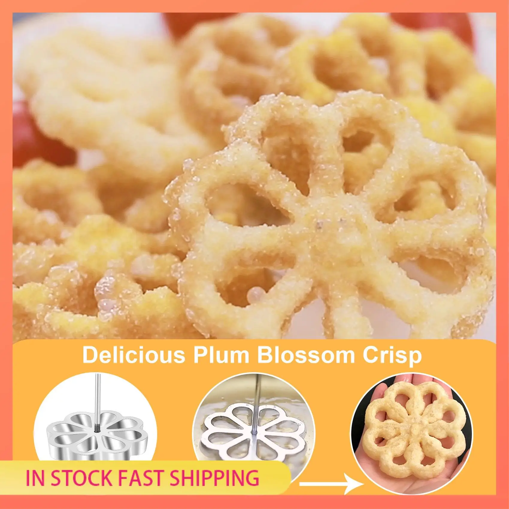 

AA05 Rosette Timbale Iron Set Bunuelera With Handle Traditional Mexican Bunuelo Pastry Maker Cutter For Kitchen Gadget Flower