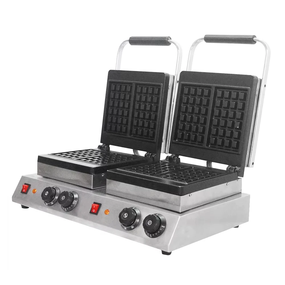 XEOLEO Commercial Double Plates Electric Automatic Household Restaurant Waffle Maker Multifunctional Belgian Waffle Maker