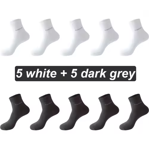 10Pairs Bamboo Fiber Socks Men Casual Business Anti-Bacterial Comfortable Breatheable High Quality Sock Male Plus Size EU38-46 - Image 13