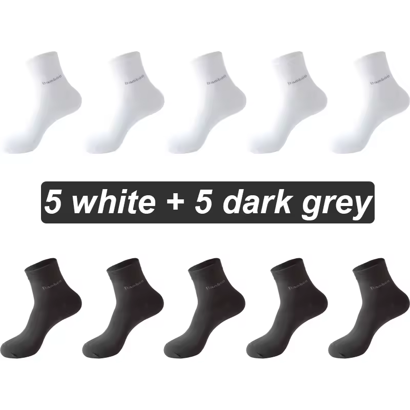 10Pairs Bamboo Fiber Socks Men Casual Business Anti-Bacterial Comfortable Breatheable High Quality Sock Male Plus Size EU38-46 - Image 13