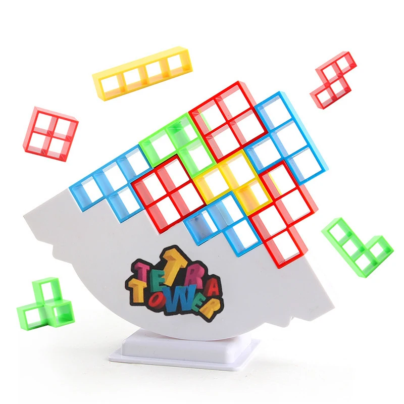 New 3D Tetris Tower Balancing Stacking Toys, Board Games for Kids,Puzzle Board Assembly Brick Educational, Parties, Travel Toys