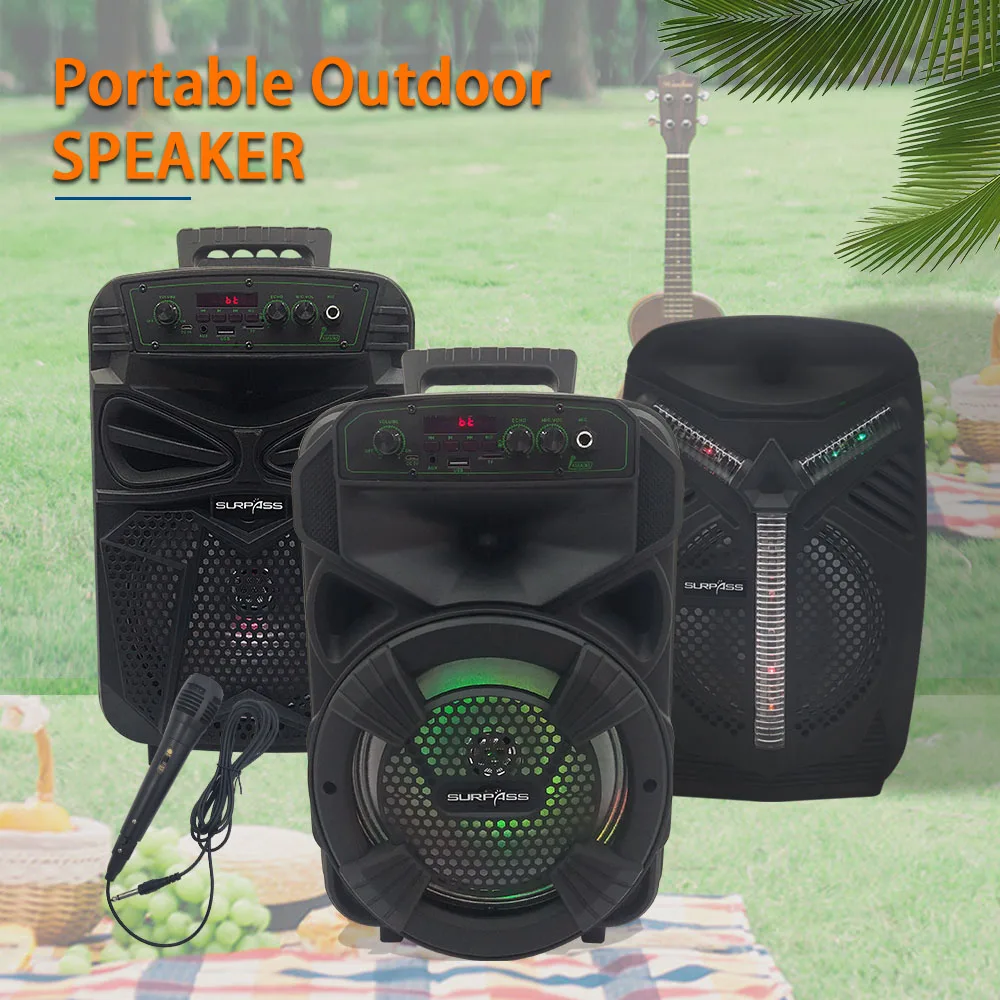 

Portable Smart 8inch Bluetooth Speaker Wireless Outdoor Speaker Stereo Multifunction Music Loudspeaker for Karaoke Party Picnic