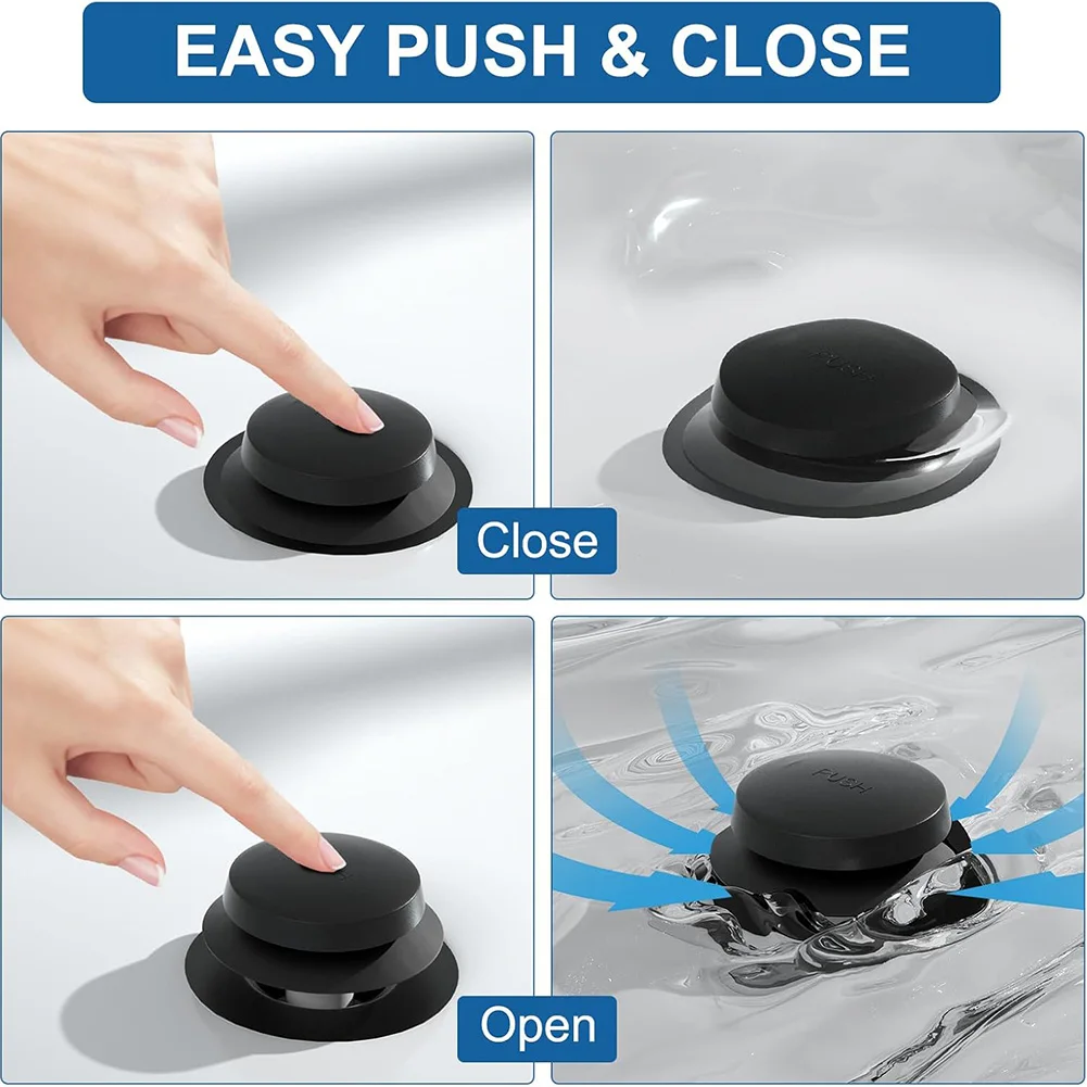 Bathtub Drain Replacement Kit With Toe Touch Stopper And 2 Hole Overflow Faceplate Bathtub Drain Stopper Outlet