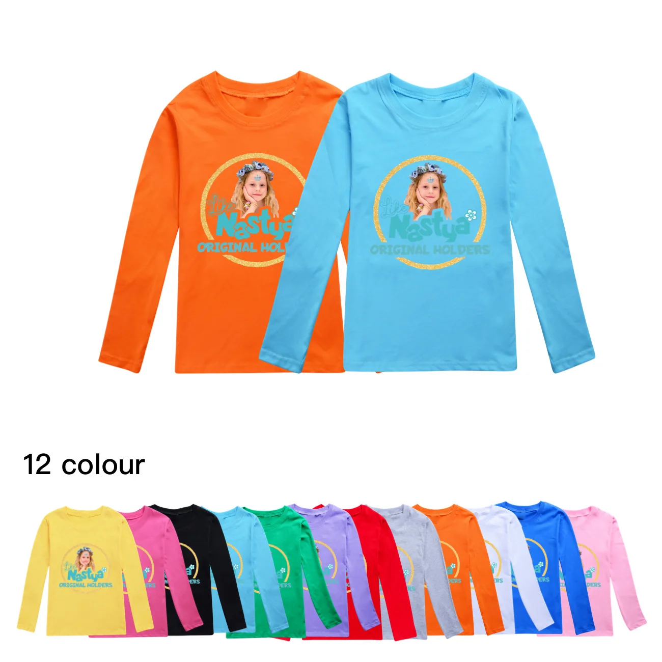 

Russian Nastya Clothes Kids Loose T-shirt Baby Girls 100% Cotton Material Fashionable Trendy Tshirt Children Long Sleeve Tops