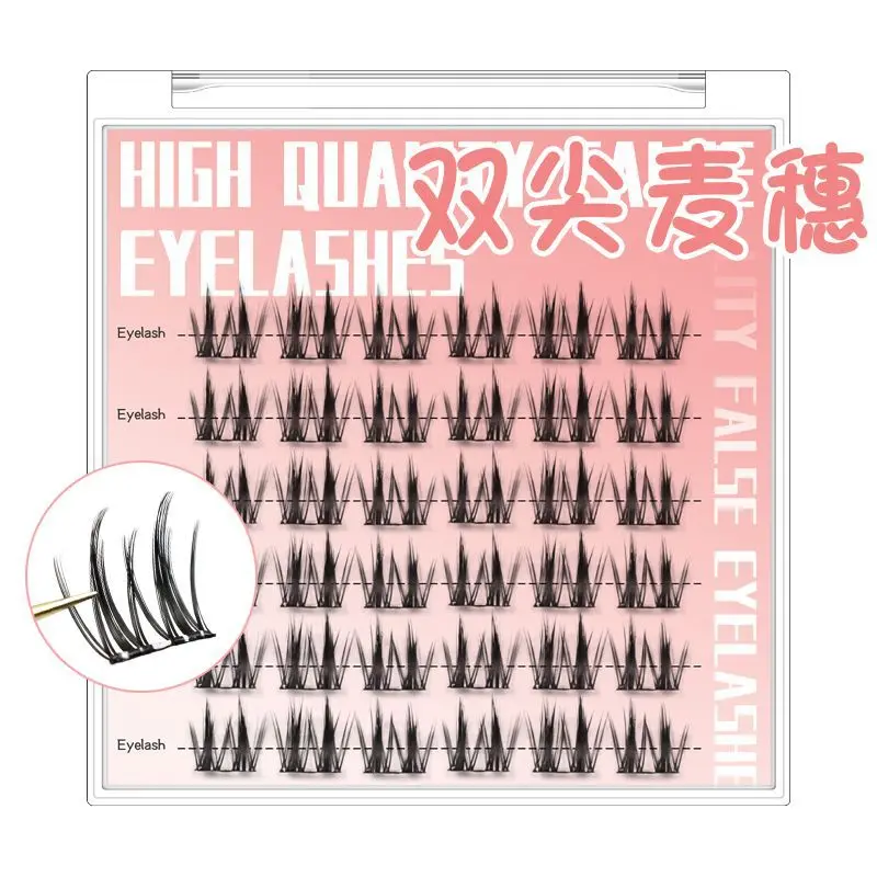 Portable 6Rows False Eyelash Kit Free-glue Free-removable Self Adhensive Eyelash Extension Fluffy Lazy DIY Wispy Lash Cluster