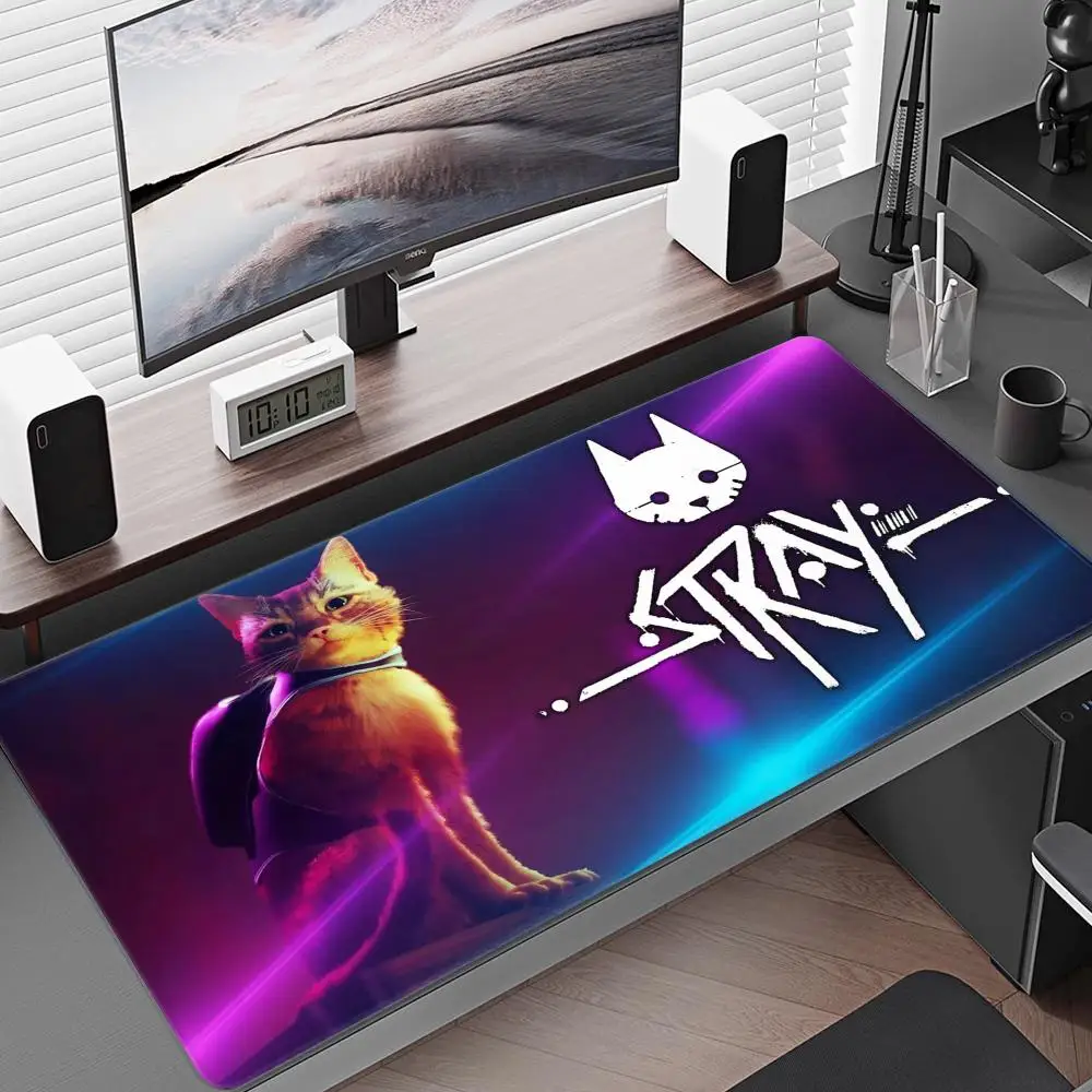 S-Stray Cat Mouse Pad Computer Mouse Pad Gaming Mousepad 70x40cm Large 900x400 MouseMat Gamer XXL Mause Carpet PC Desk Mat keybo