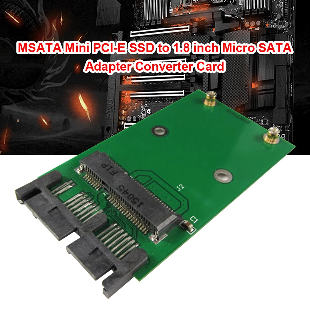 MSATA Mini PCI-E SSD to 1.8 inch Micro SATA Interface Adapter Converter Card