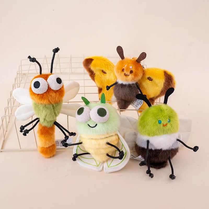 Delicate Cute Insects Plush Pendant Toys Funny Lifelike Dragonfly Mosquito Moth Colias Cicada Ll Office Desktop Pets Doll