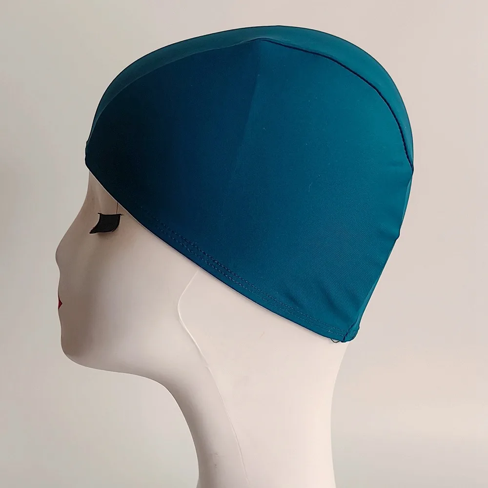 

Solid Color Ice silk Water Sport Waterproof Elastic Nylon Turban Pool Hat Bathing Caps Swimming Cap Swimming Hat