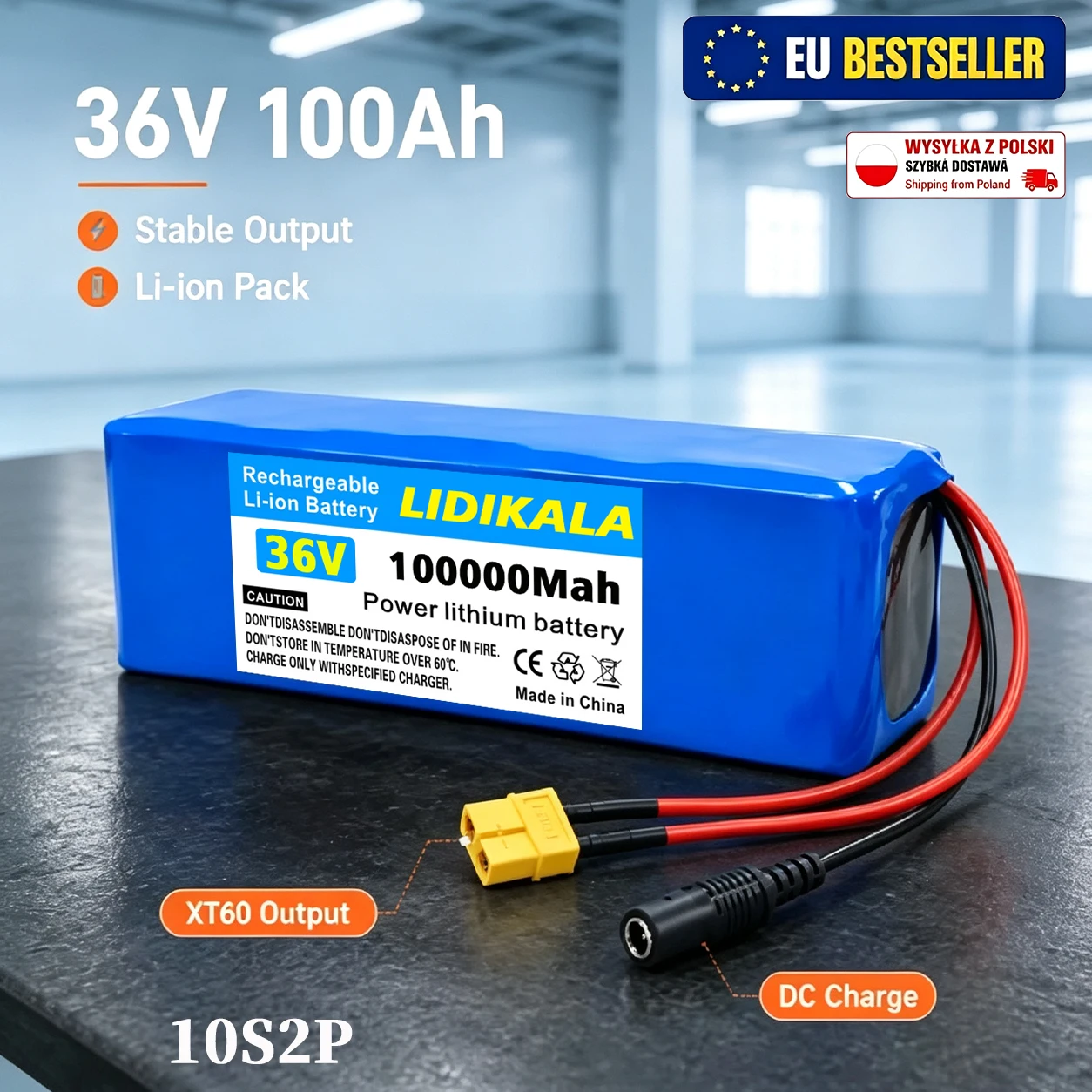 36V 100000mAh Ersatzakku für 500W Elektroroller, langlebiger Lithium-Akku mit 10S2P 18650 Zellen