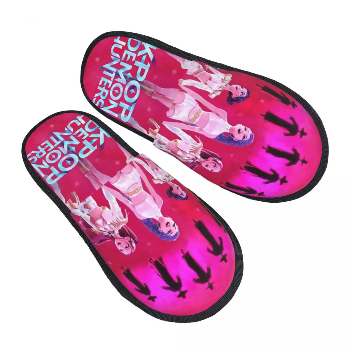 

Kpop Demon Hunter Huntrix Girls Guest Slippers for Bedroom Women Custom Print House Slipper