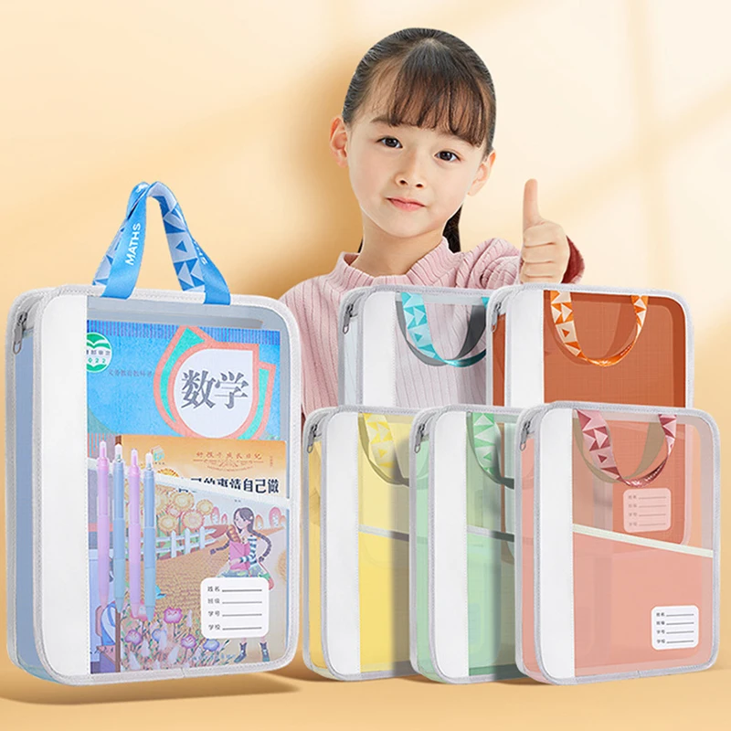 Transparent Stationery Storage Folder Hot Thicken Mesh Zipper File Packing A4 Size School Office Supplies Travel Storage Bags