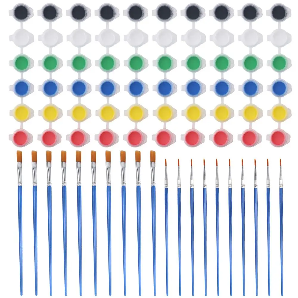 مجموعة فرش صبغة طلاء أكريليك للبالغين ، خشب الحرف الفنية ، 6 12 لونًا