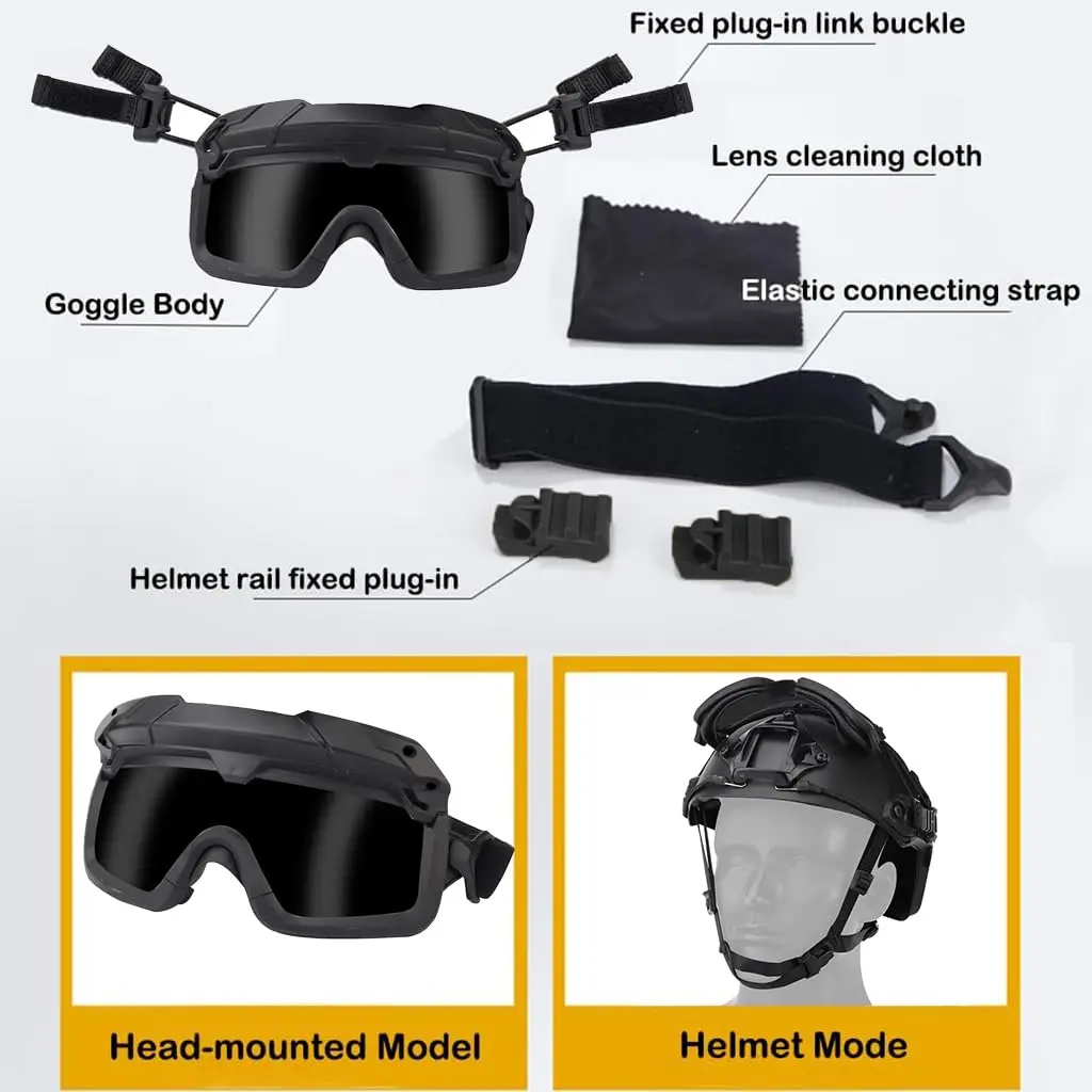 Tactical Fast Helmet Set with NVG Model Bracket Goggles Headphones Signal Lights Mask For CS Hunting Airsoft Paintball War Games