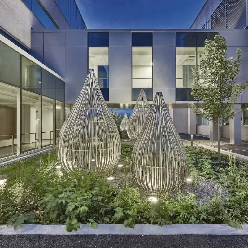 Outdoor Large Abstract Modern Stainless Steel Kinetic Garden Sculpture for Sale