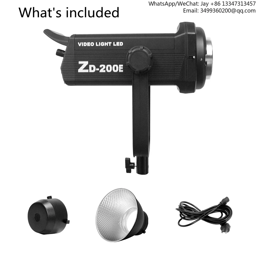 

2026Meidike ZD-200E LED Spotlight Super Bright 200w 2700k 7500K Daylight Bowen Mount Photography Studio Video Film Lighting
