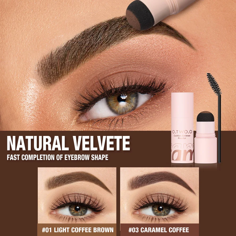O.TWO.O Augenbrauenpuder, Haarschattenpuder, vielseitig einsetzbar, natürlich, wasserfest, wischfest, 24 Stunden langlebig, stark getöntes Augenbrauenpuder-Make-up