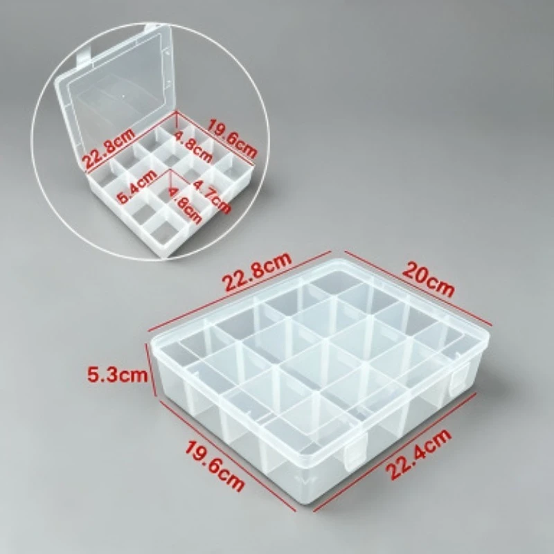 Detachable 16-Grid Transparent Plastic Storage Box for Fishing Tackles Jewelry Hardware Tools DIY Beads Small Component Sorting
