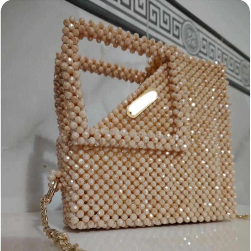 

Advanced Texture Shiny Crystal Crossbody Bags for Women Fashionable Niche Design Diamond Bead Women's Bag Banquet Party Handbag