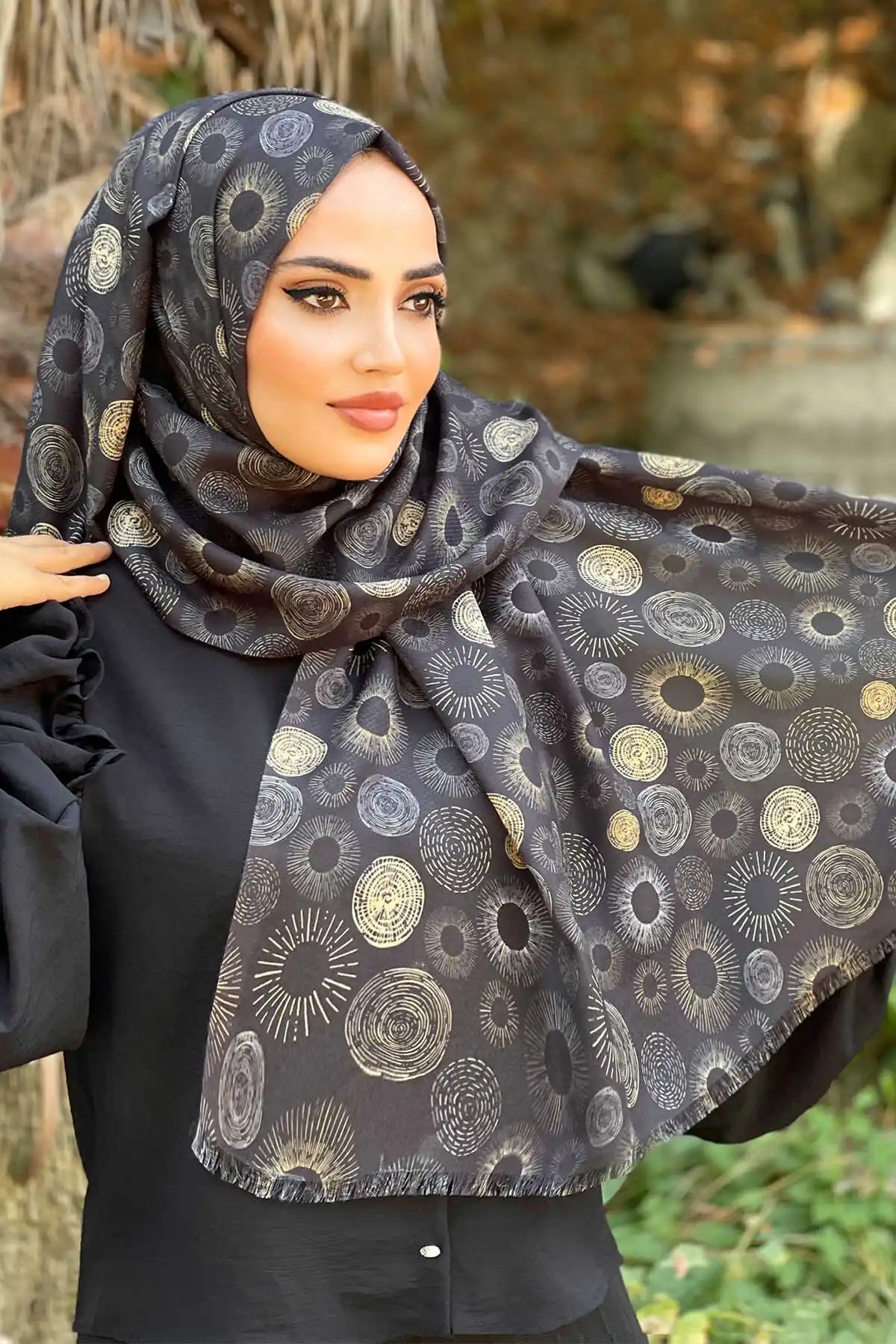 Cotton Pattern Shawl E-Winter Autumn 2021 Muslim Women Hijab headscarf islamic Turkey