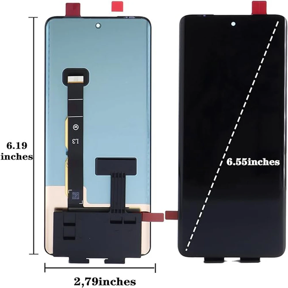 Tested Edge 40 Neo For Motorola LCD, Full OLED Display Touch Screen Digitizer Assembly, 6.55\