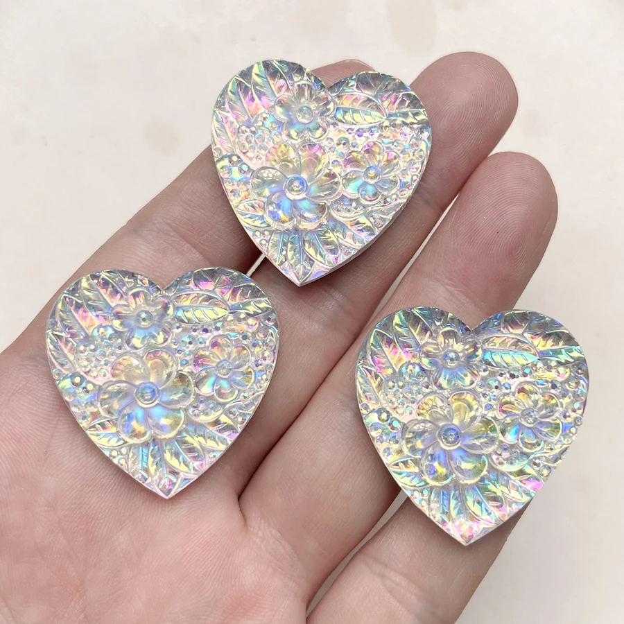 Super bright Pattern Heart AB color Resin Rhinestone Flat back diy Jewelry Gift Decoration Crystal scrapbook decoration10pcs/lot