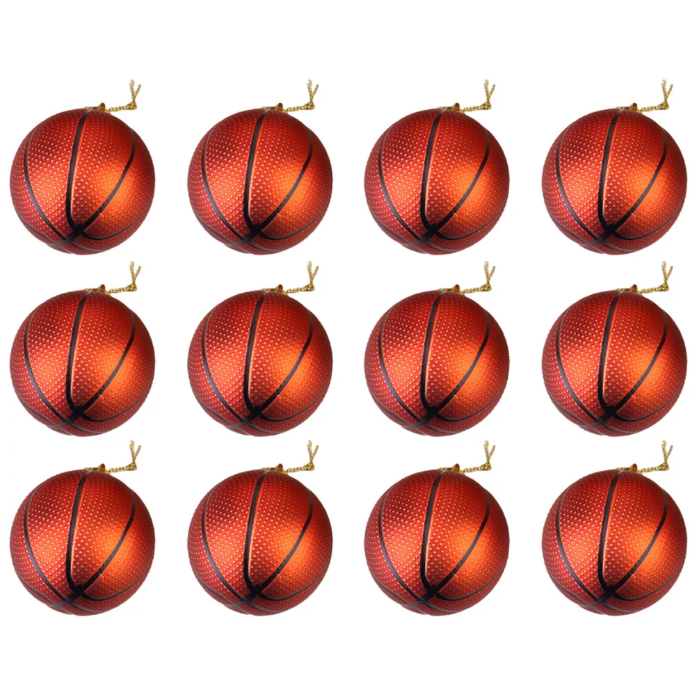 

12 Pcs Outdoor Christmas Decorations Realism Sport Party Hanging Ball Sports Ornaments Balls Holiday