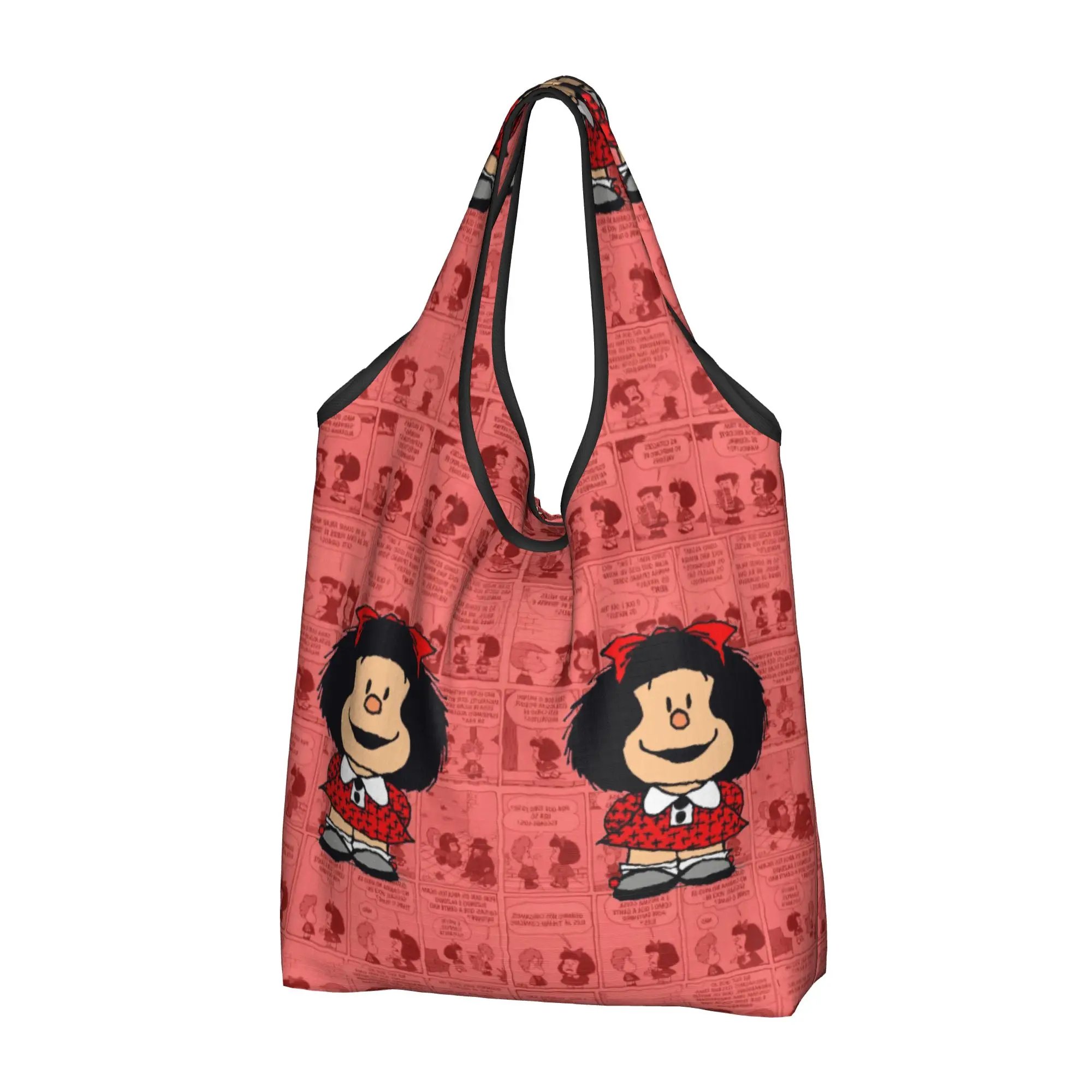 Reusable M-Mafaldas Manga Comics Shopping Bag Women Tote Bag Portable  Groceries Shopper Bags