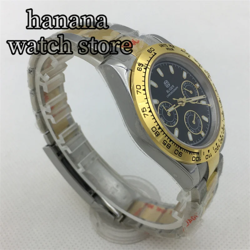 بليجر-ساعة رجالي كوارتز ران الثانية كرونوغراف ، فضي وذهبي ستانلس ستيل ، زجاج ياقوت ، VK63 ، 39 مللي متر