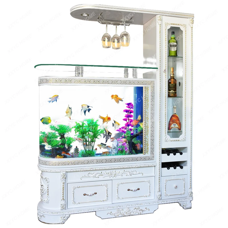 

Change-Free Aquarium Ecological Fish Tank Wine Cabinet Integrated Glass Entrance Bottom Filter Large Household Living Room