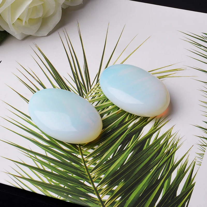 

1pc Crystal Pocket Palm Stone Energy Gemstone Opalite Reiki Healing Gift Mineral message tool Home Decoration