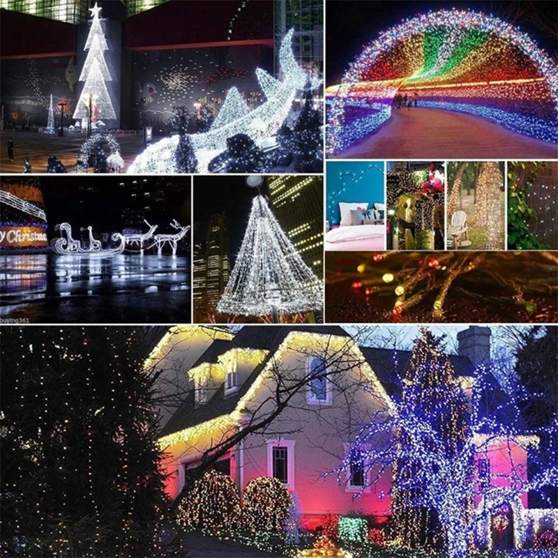 Guirxiété lumineuse LED de Noël, lumières dégradées, fête de mariage, vacances, 8 modes, 5m, 10m, 20m, 30m, 50m, 100m