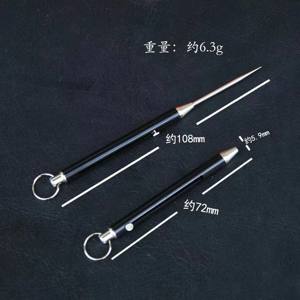 Titanium Alloy Toothpick Portable Toothpick Artifact Spring Telescopic Toothpick Key Pendant Outdoor EDC Camping Tool