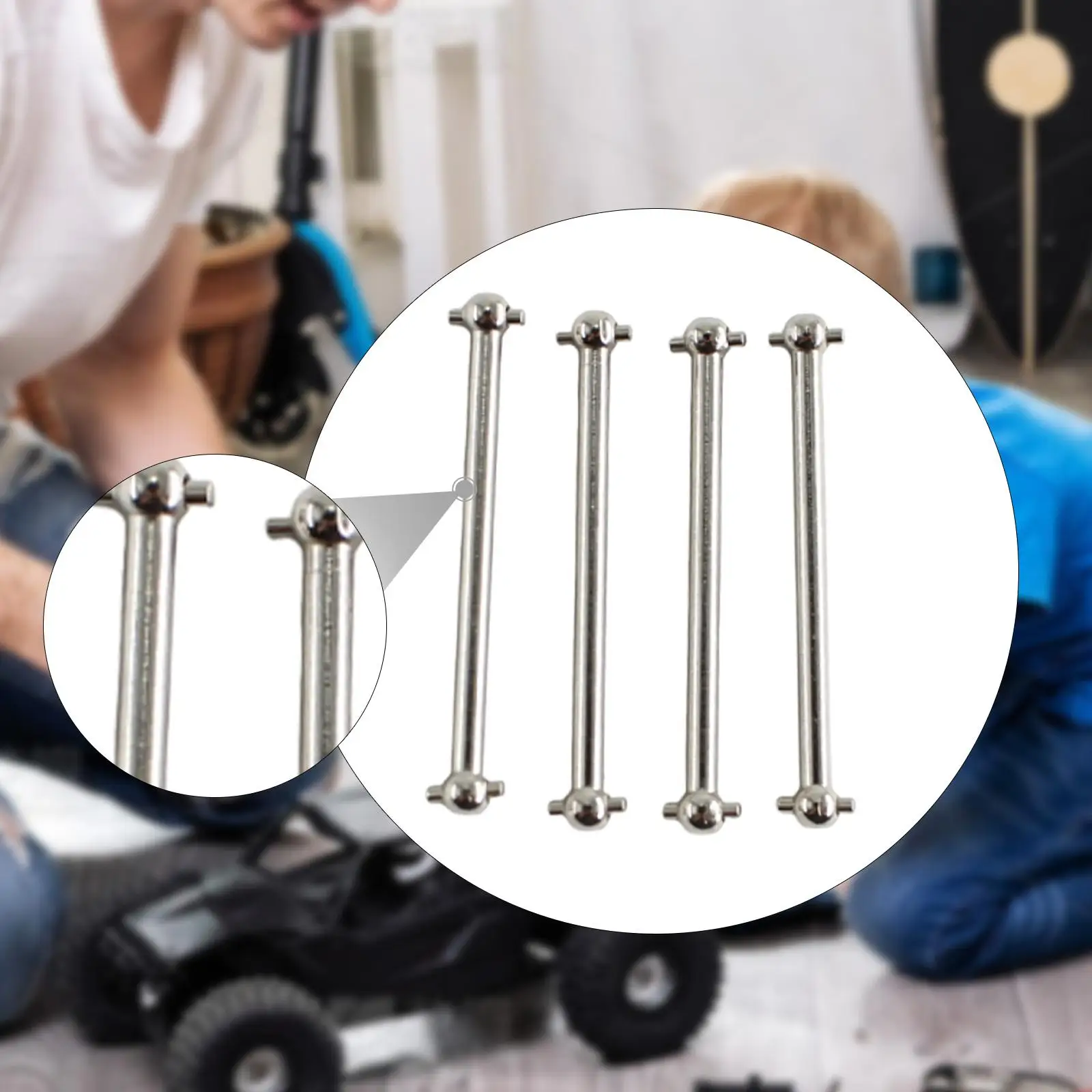 4x RC Auto Metalen Hond Bot As Hobby Model Auto Deel, Vervanging, Achter Dogbone Aandrijfas Reserveonderdelen voor Wltoys 244016 1/24 RC